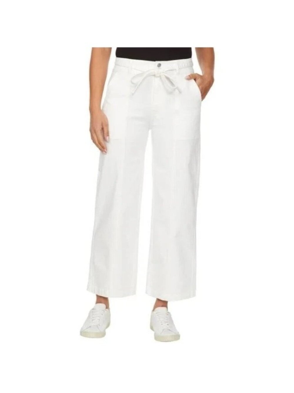 Hudson Jeans Women's White Wide Leg Drawstring Pants